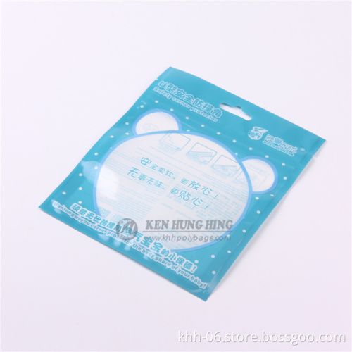 CMYK printed 3 side seal plastic bag for clothes with zipper